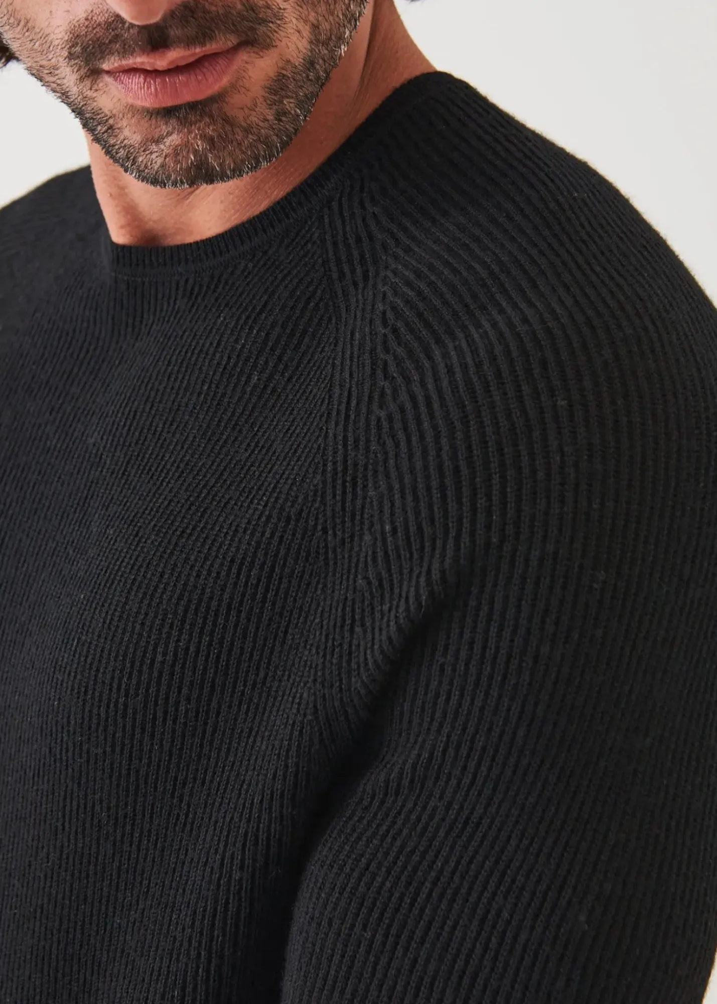 PATRICK ASSARAF Merino Wool Ribbed Crewneck|Men Knitwear