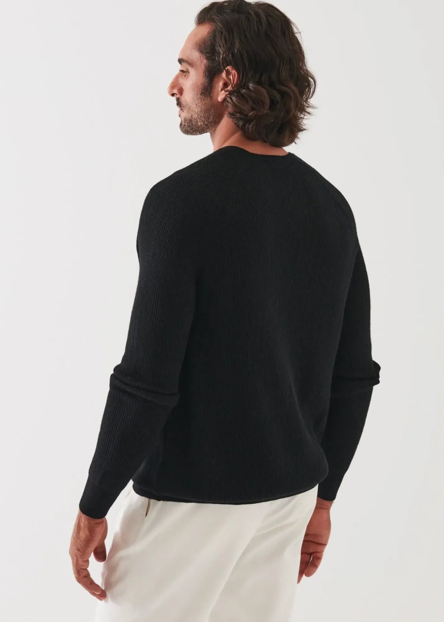 PATRICK ASSARAF Merino Wool Ribbed Crewneck|Men Knitwear