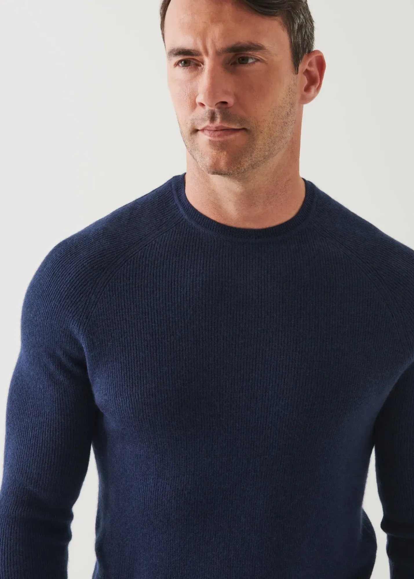 PATRICK ASSARAF Merino Wool Ribbed Crewneck|Men Knitwear