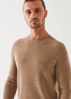 PATRICK ASSARAF Merino Wool Ribbed Crewneck|Men Knitwear