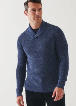 PATRICK ASSARAF Merino Wool Shawl Collar Sweater|Men Knitwear