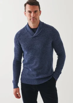 PATRICK ASSARAF Merino Wool Shawl Collar Sweater|Men Knitwear