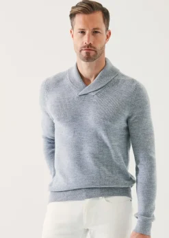 PATRICK ASSARAF Merino Wool Shawl Collar Sweater|Men Knitwear