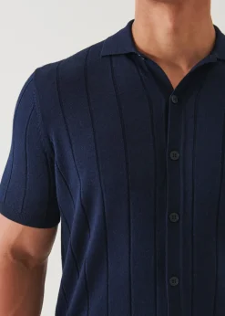 PATRICK ASSARAF Merino Wool-Silk Blend Knit Button Up|Men Knitwear