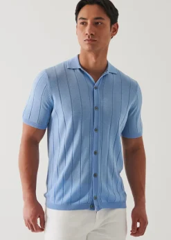 PATRICK ASSARAF Merino Wool-Silk Blend Knit Button Up|Men Knitwear