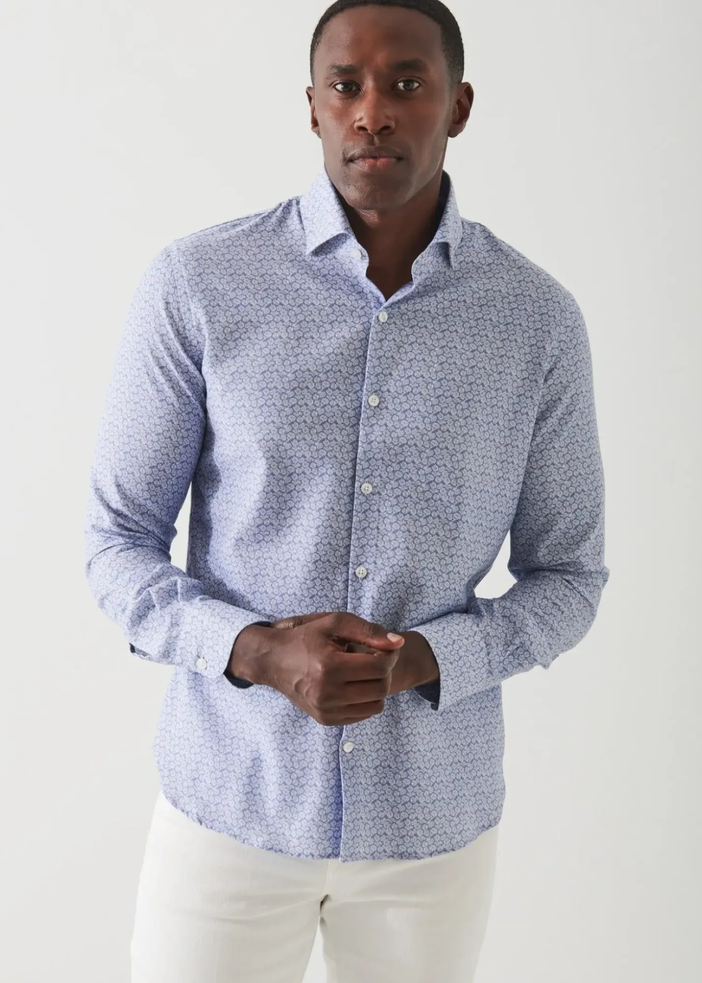 PATRICK ASSARAF Mini Floral Cotton Shirt|Men Shirts