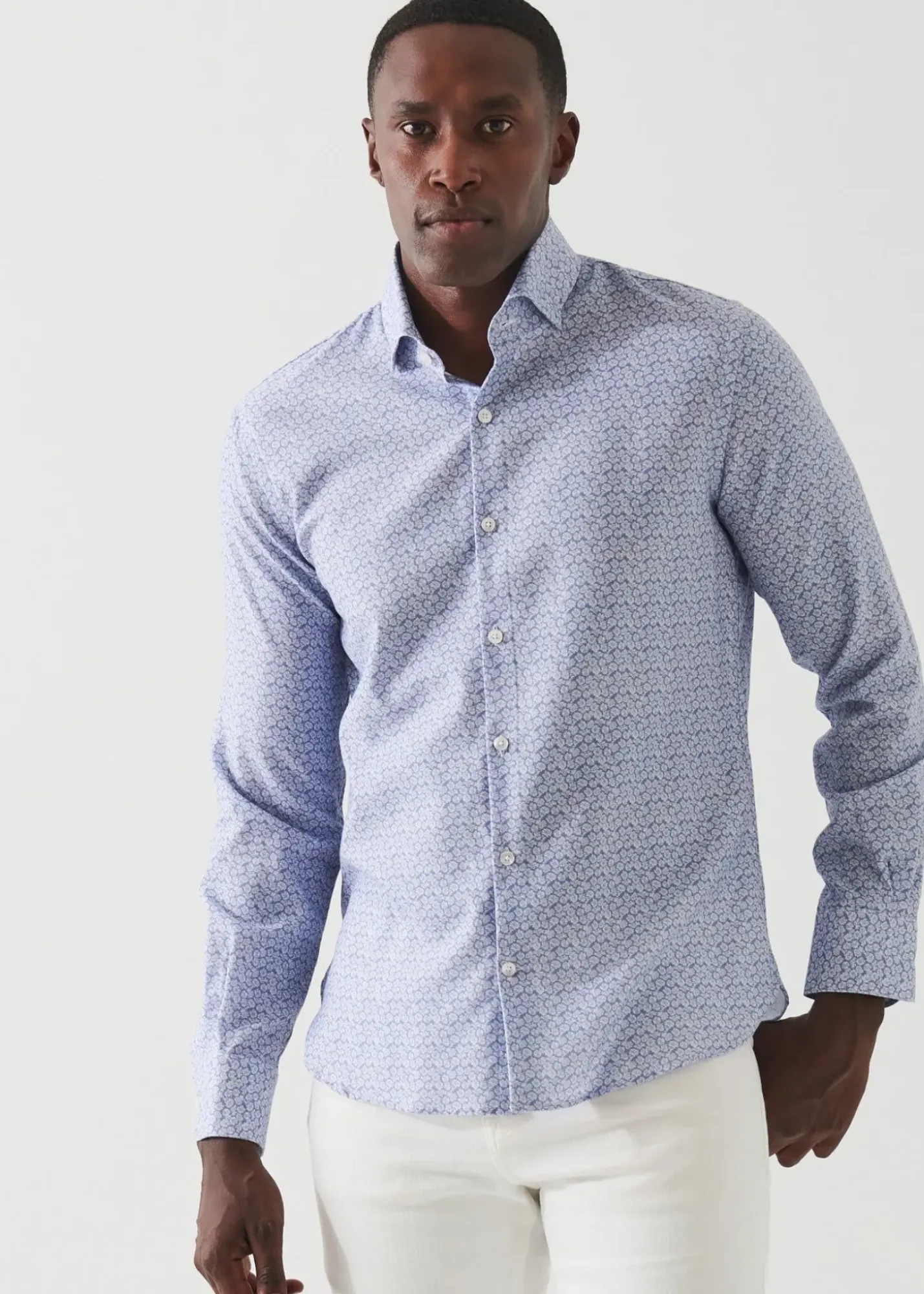 PATRICK ASSARAF Mini Floral Cotton Shirt|Men Shirts
