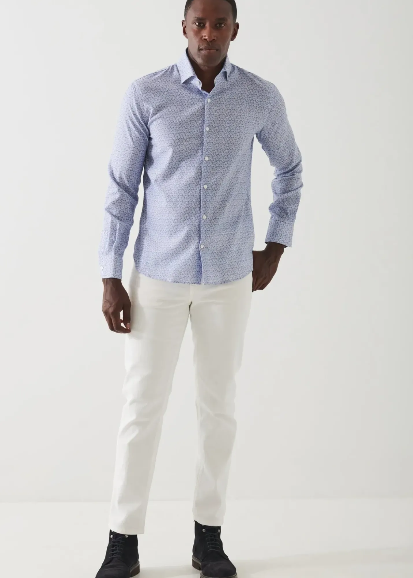 PATRICK ASSARAF Mini Floral Cotton Shirt|Men Shirts
