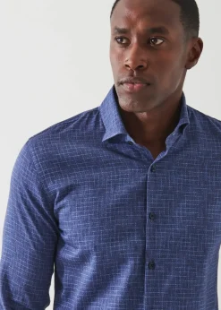 PATRICK ASSARAF Mirco-Check Cotton Shirt|Men Shirts
