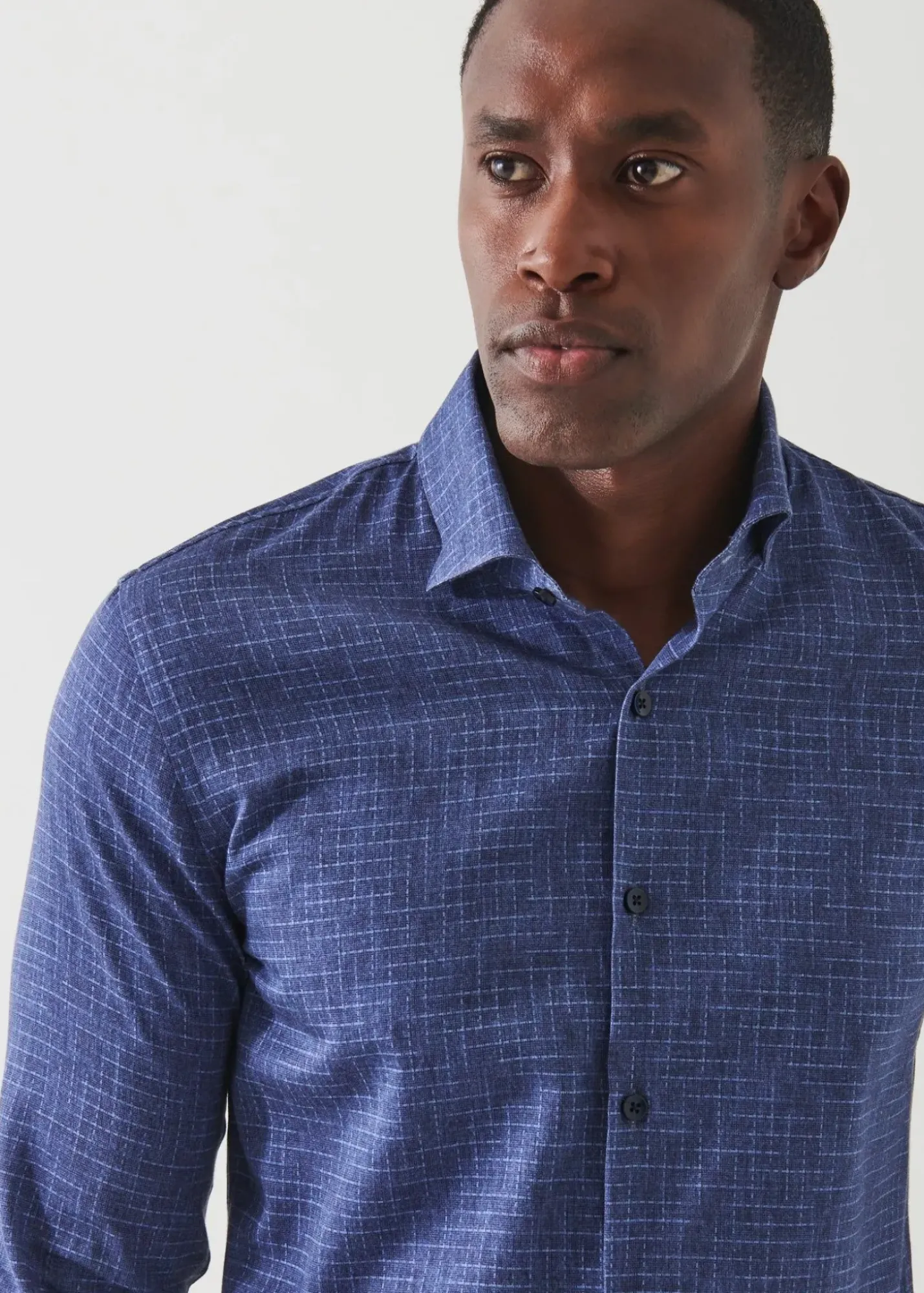 PATRICK ASSARAF Mirco-Check Cotton Shirt|Men Shirts