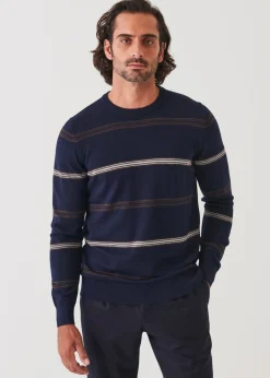PATRICK ASSARAF Multi-Stripe Crewneck|Men Knitwear