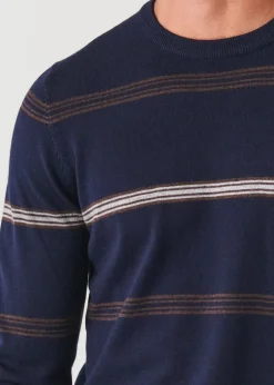 PATRICK ASSARAF Multi-Stripe Crewneck|Men Knitwear