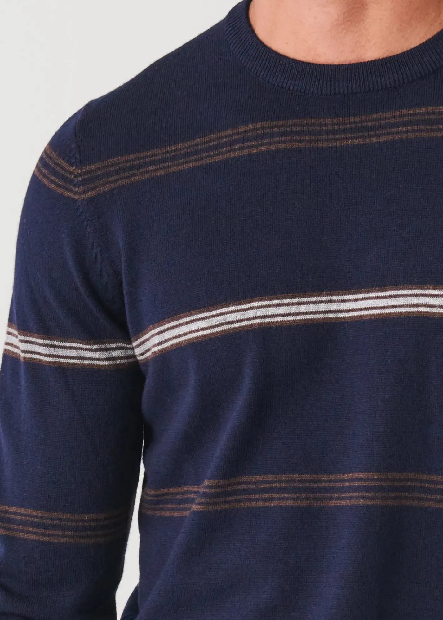 PATRICK ASSARAF Multi-Stripe Crewneck|Men Knitwear