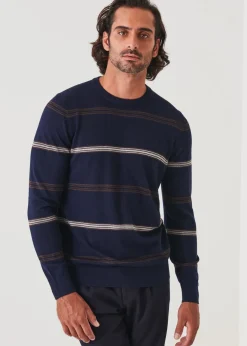 PATRICK ASSARAF Multi-Stripe Crewneck|Men Knitwear