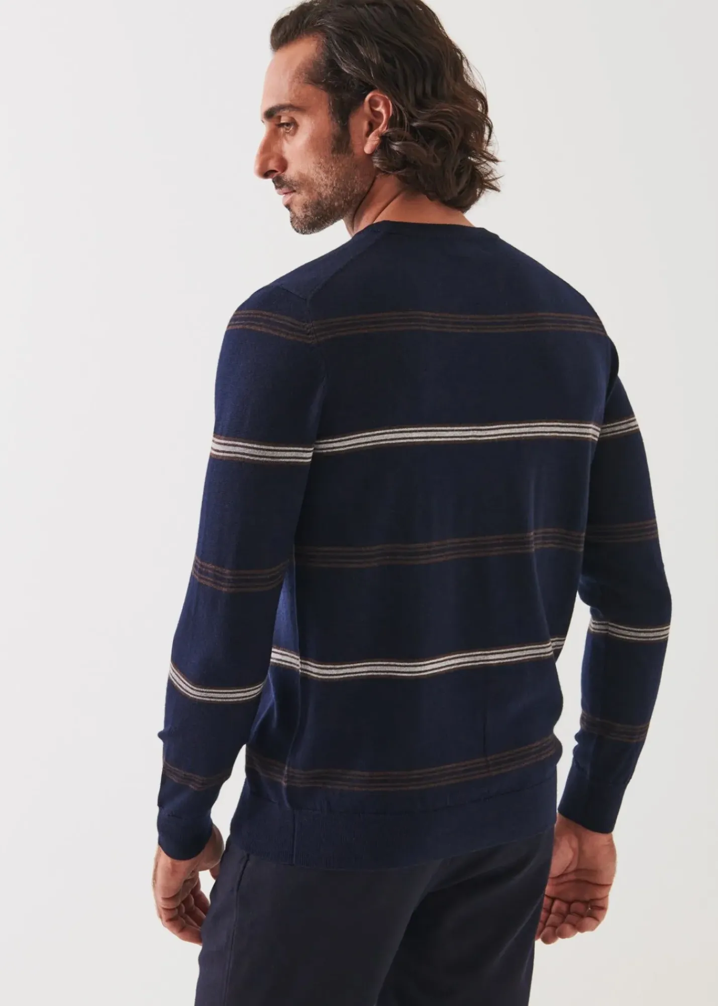 PATRICK ASSARAF Multi-Stripe Crewneck|Men Knitwear