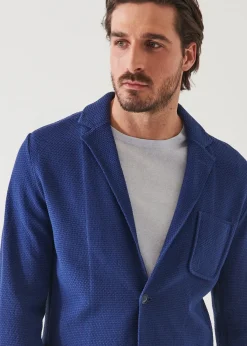 PATRICK ASSARAF Neat Textured Cotton Knit Blazer|Men Blazers
