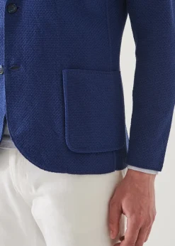 PATRICK ASSARAF Neat Textured Cotton Knit Blazer|Men Blazers