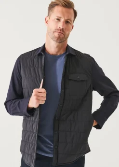 PATRICK ASSARAF Nylon Quilted Mix Media Shirt Jacket|Men Outerwear