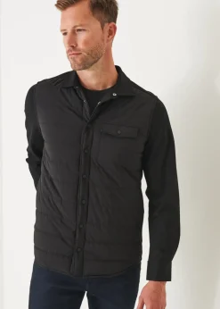 PATRICK ASSARAF Nylon Quilted Mix Media Shirt Jacket|Men Outerwear