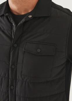 PATRICK ASSARAF Nylon Quilted Mix Media Shirt Jacket|Men Shirt Jackets