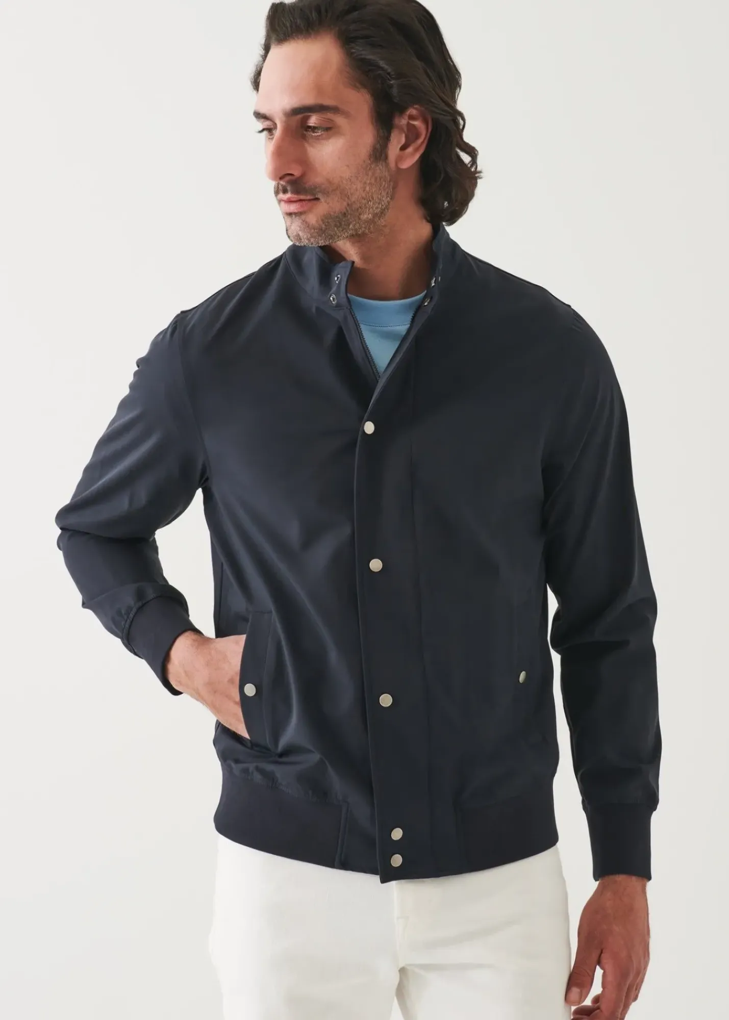 PATRICK ASSARAF Nylon Stretch Bomber Jacket|Men Outerwear