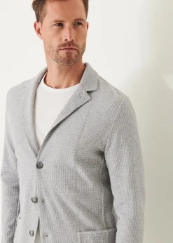 PATRICK ASSARAF Organic Cotton Textured Knit Blazer|Men Knitwear
