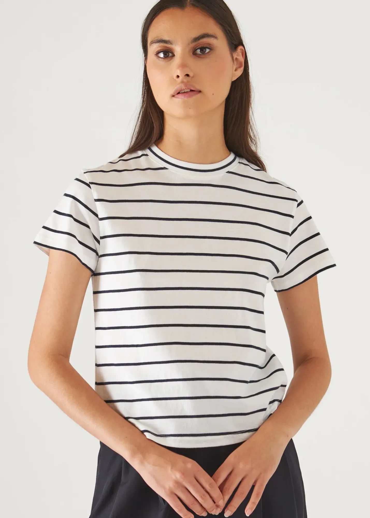 PATRICK ASSARAF Organic Pima Cotton Striped Baby T-Shirt|Women T-Shirts