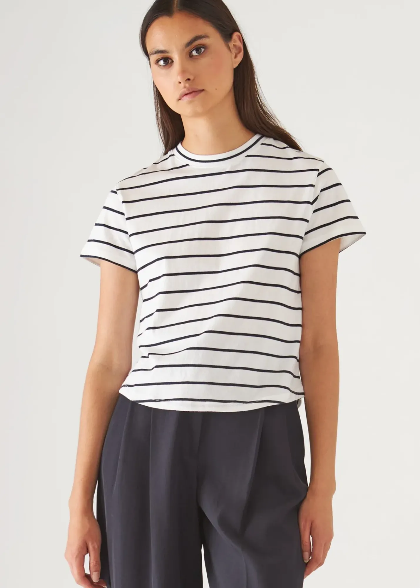 PATRICK ASSARAF Organic Pima Cotton Striped Baby T-Shirt|Women T-Shirts