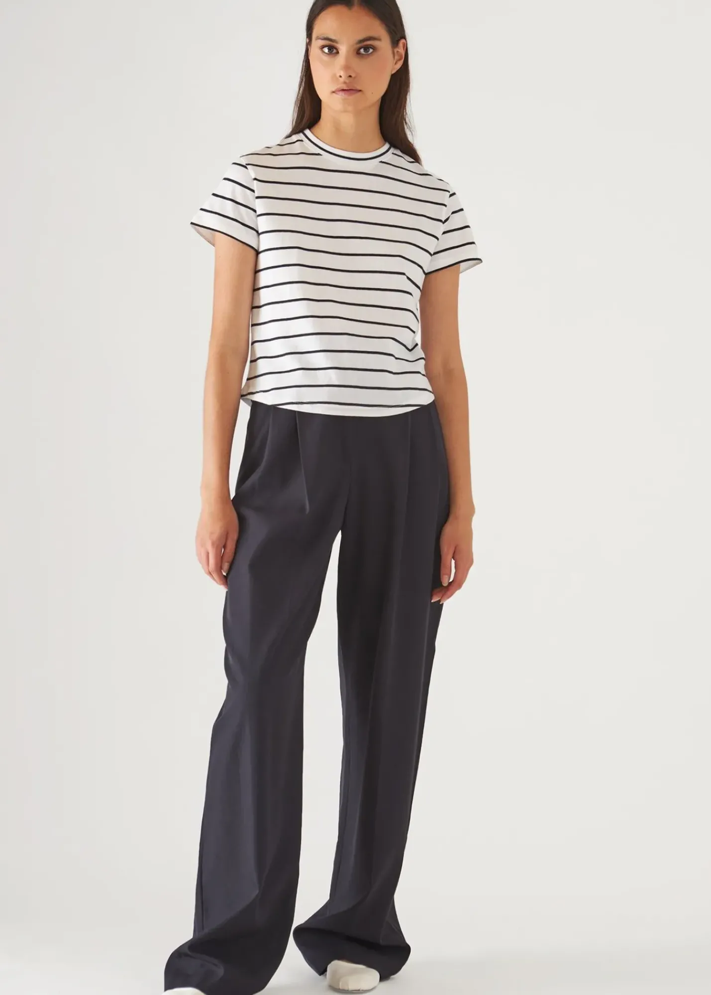 PATRICK ASSARAF Organic Pima Cotton Striped Baby T-Shirt|Women T-Shirts