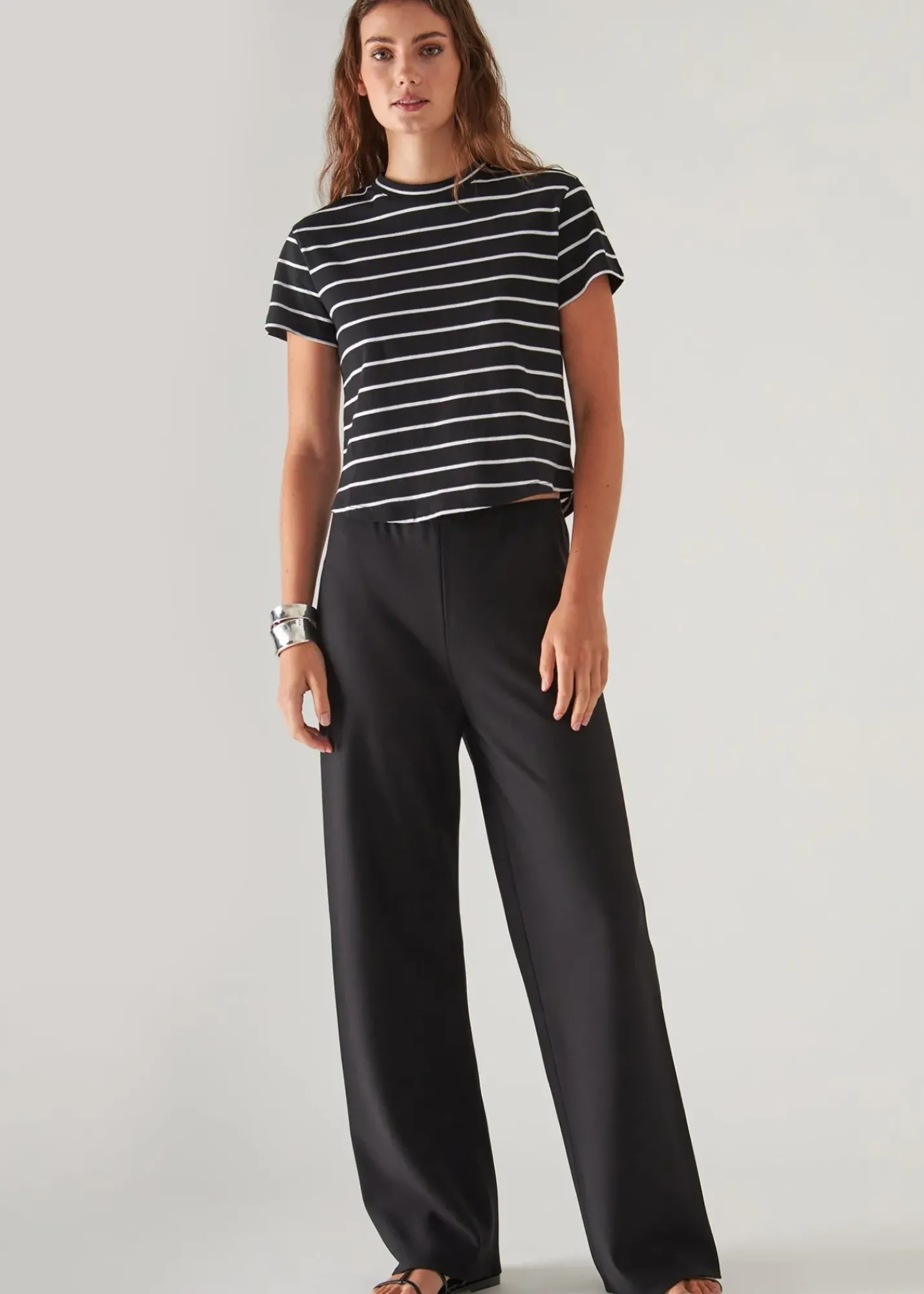 PATRICK ASSARAF Organic Pima Cotton Striped Baby T-Shirt|Women T-Shirts