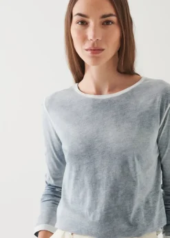 PATRICK ASSARAF Organic Pima Cotton Stripe Dolman T-Shirt|Women T-Shirts