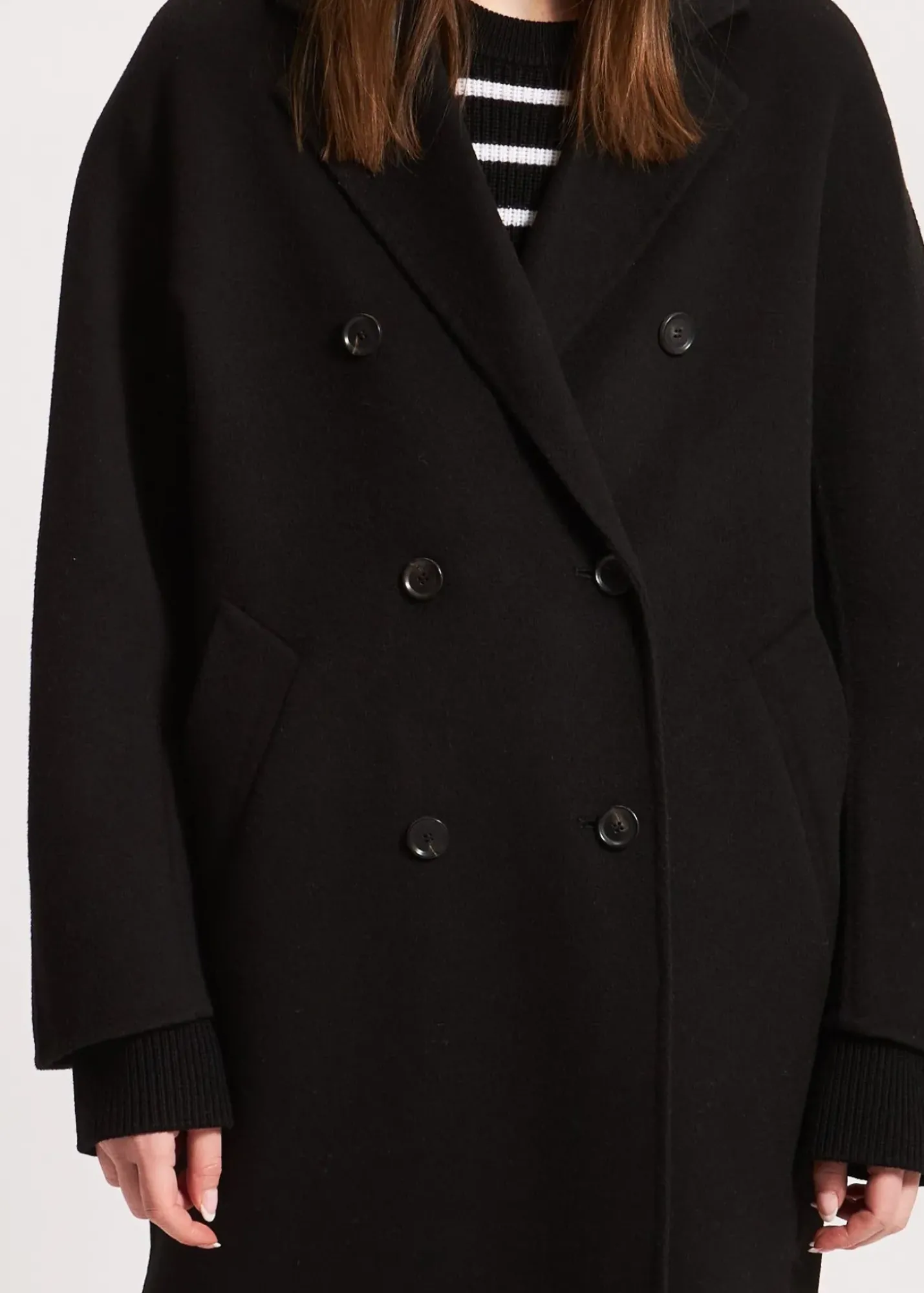 PATRICK ASSARAF Oversized Double Breasted Wool Coat|Women Outerwear