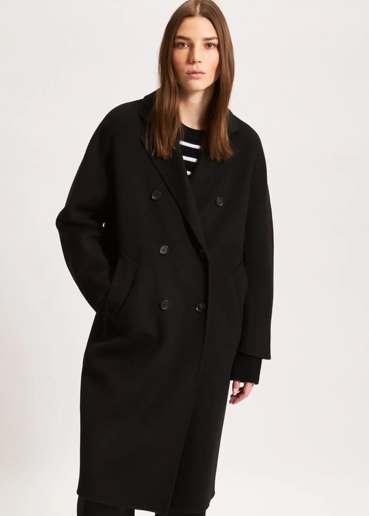 PATRICK ASSARAF Oversized Double Breasted Wool Coat|Women Outerwear