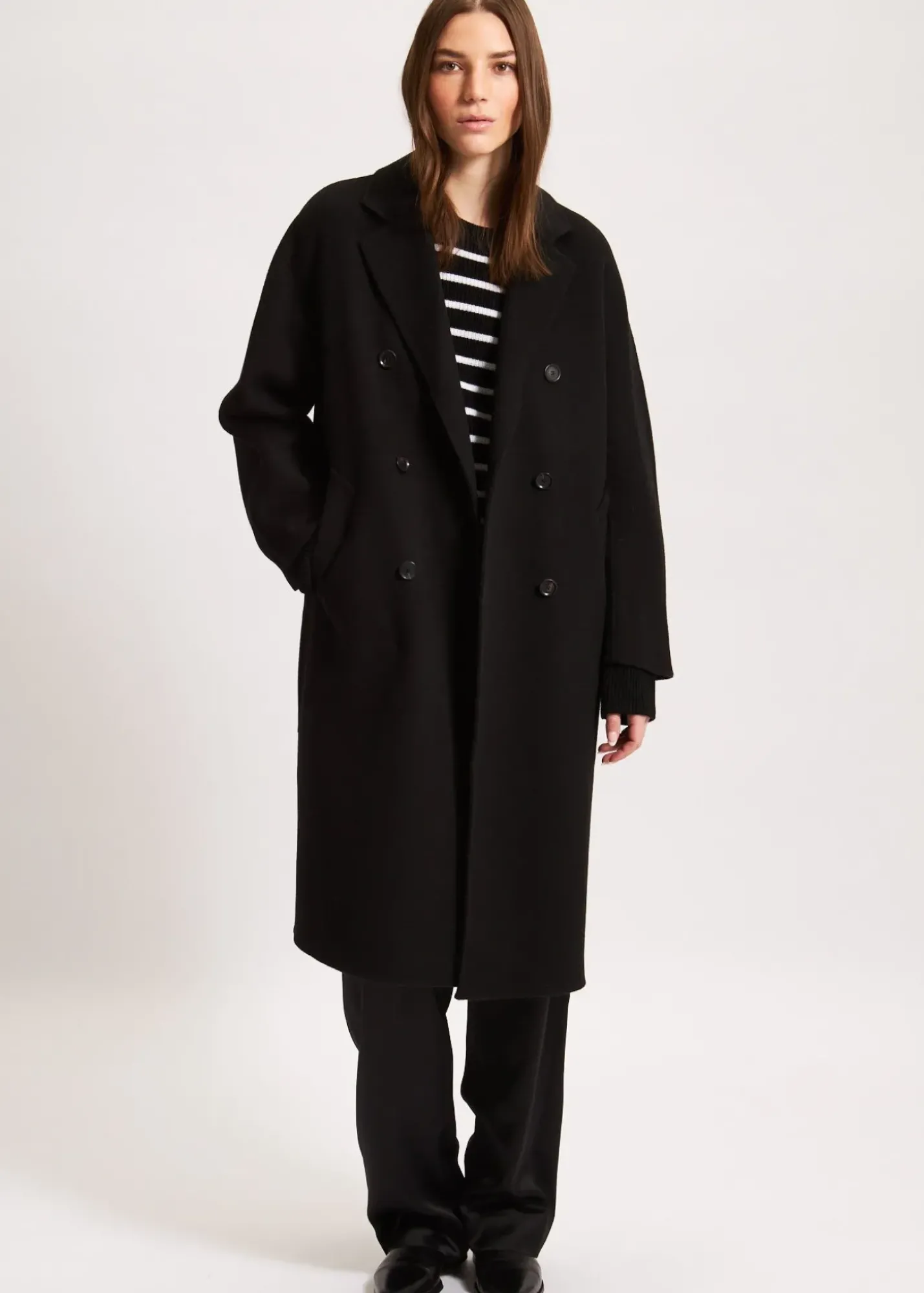 PATRICK ASSARAF Oversized Double Breasted Wool Coat|Women Outerwear