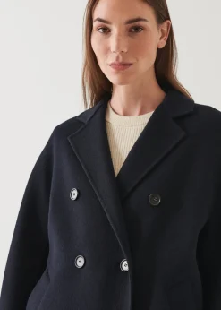 PATRICK ASSARAF Oversized Double Breasted Wool Coat|Women Outerwear