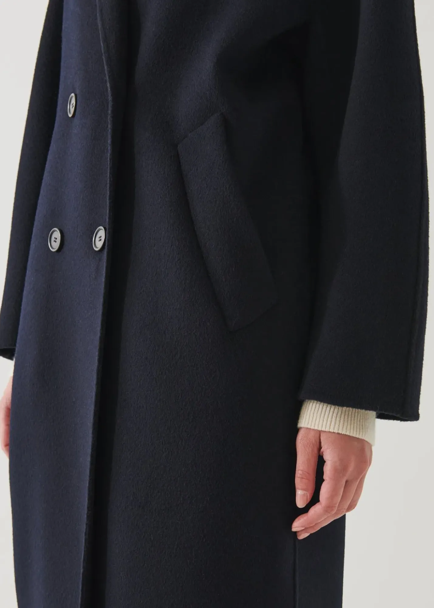 PATRICK ASSARAF Oversized Double Breasted Wool Coat|Women Outerwear