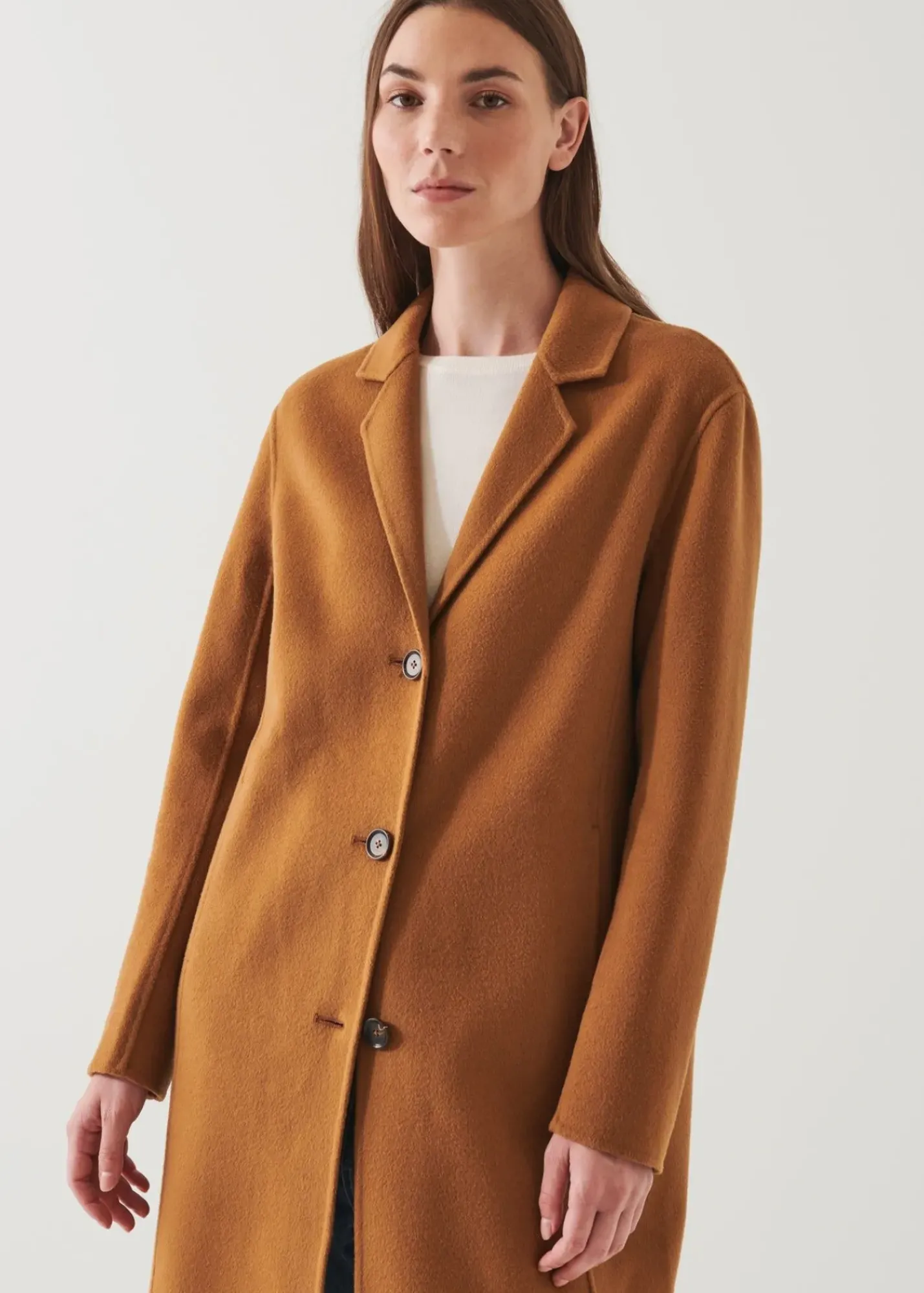 PATRICK ASSARAF Oversized Single Breasted Wool Coat|Women Outerwear