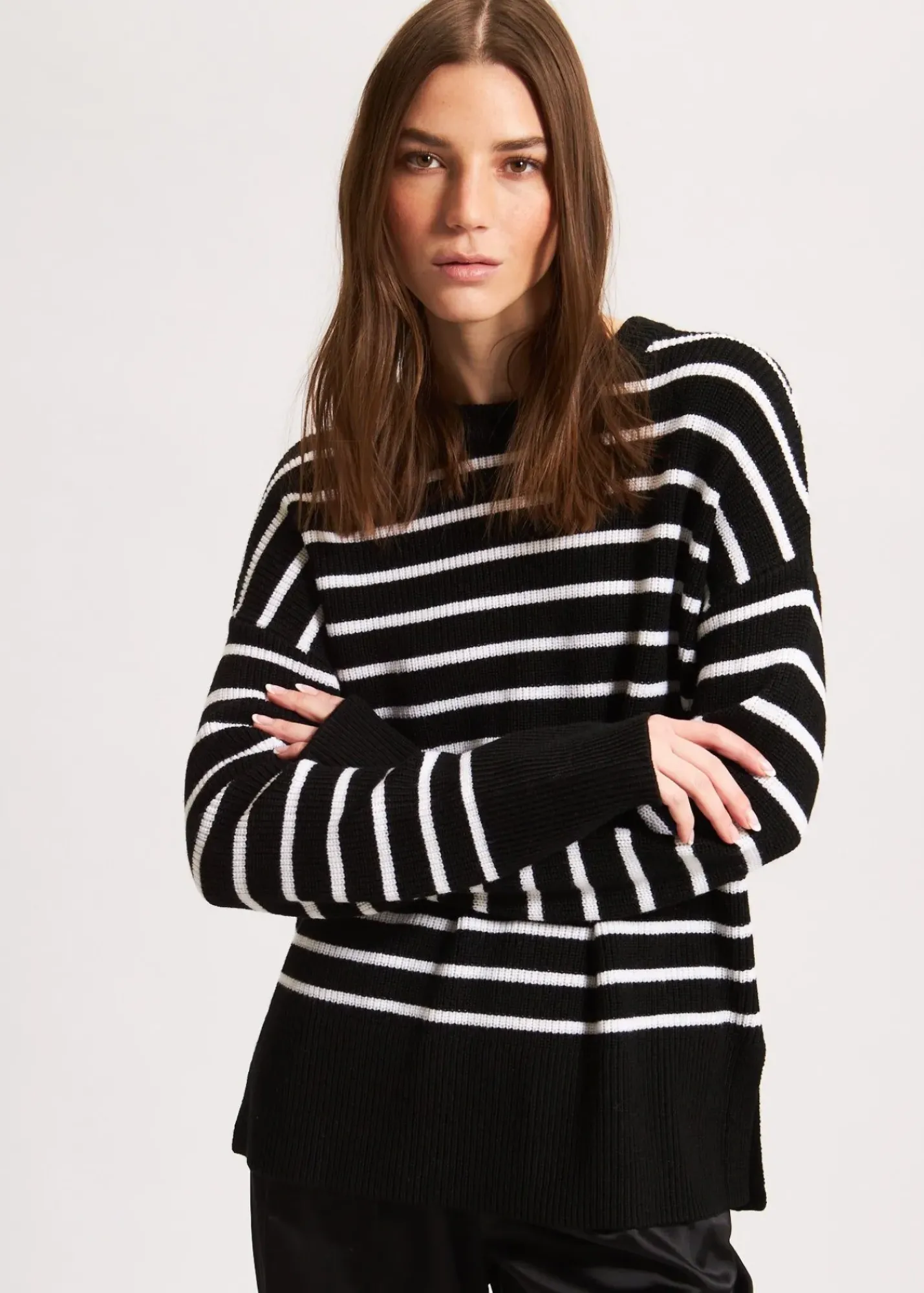 PATRICK ASSARAF Oversized Striped Crewneck|Women Knitwear