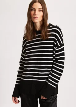 PATRICK ASSARAF Oversized Striped Crewneck|Women Knitwear