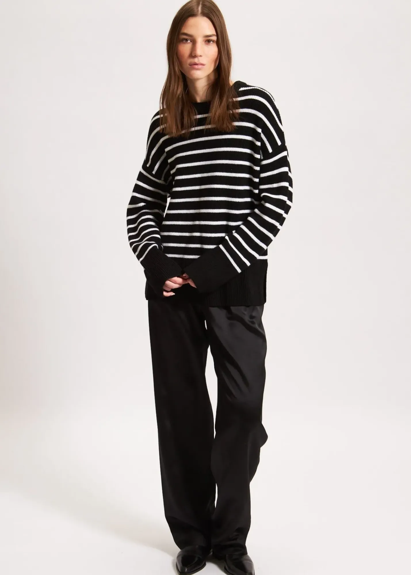 PATRICK ASSARAF Oversized Striped Crewneck|Women Knitwear