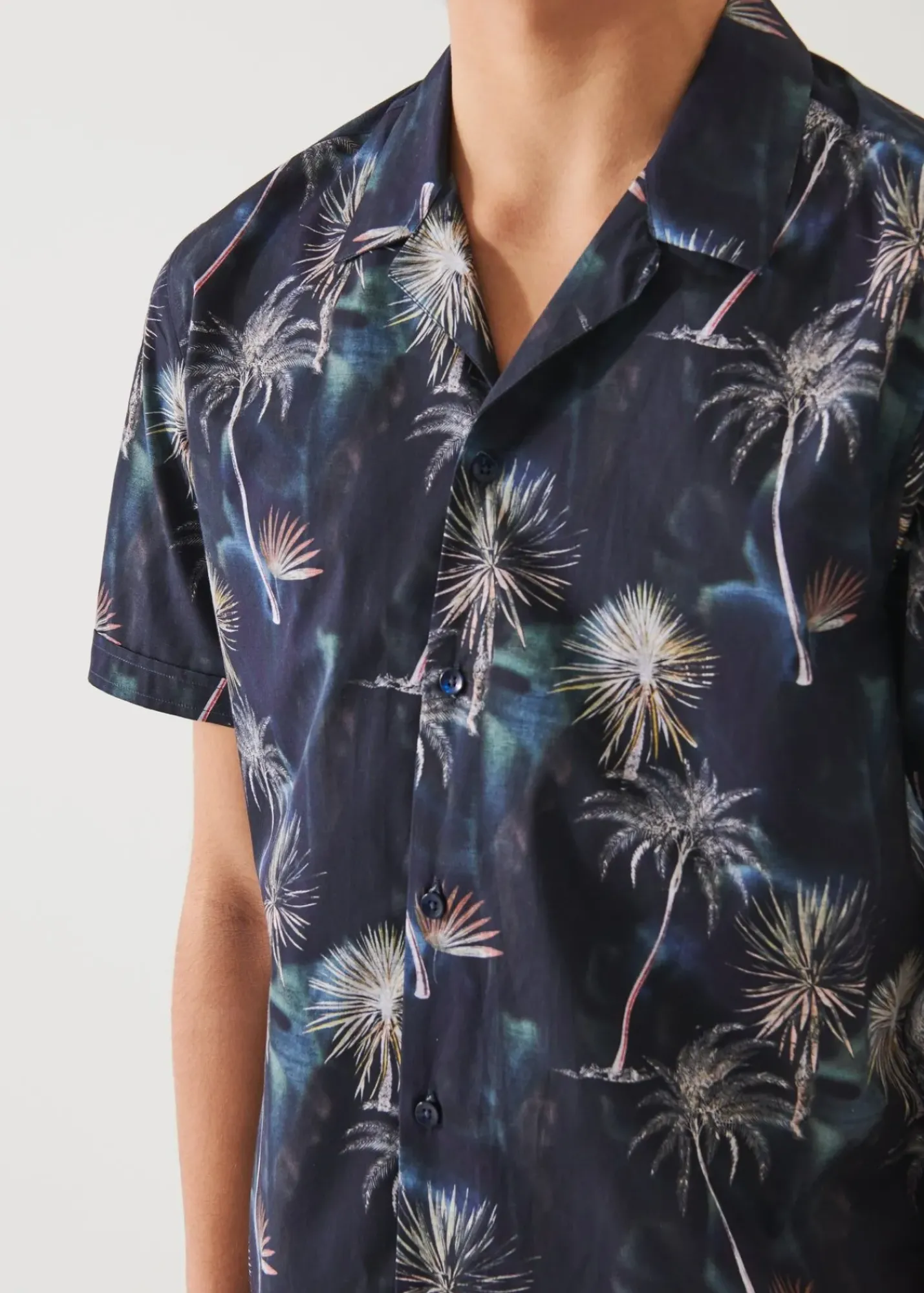 PATRICK ASSARAF Palm Tree Print Cotton Shirt|Men Shirts