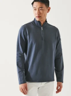 PATRICK ASSARAF Pima Cotton French Terry Quarter Zip|Men Sweatshirts & Hoodies