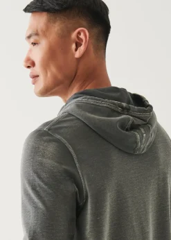 PATRICK ASSARAF Pima Cotton French Terry Vintage Wash Hoodie|Men Sweatshirts & Hoodies