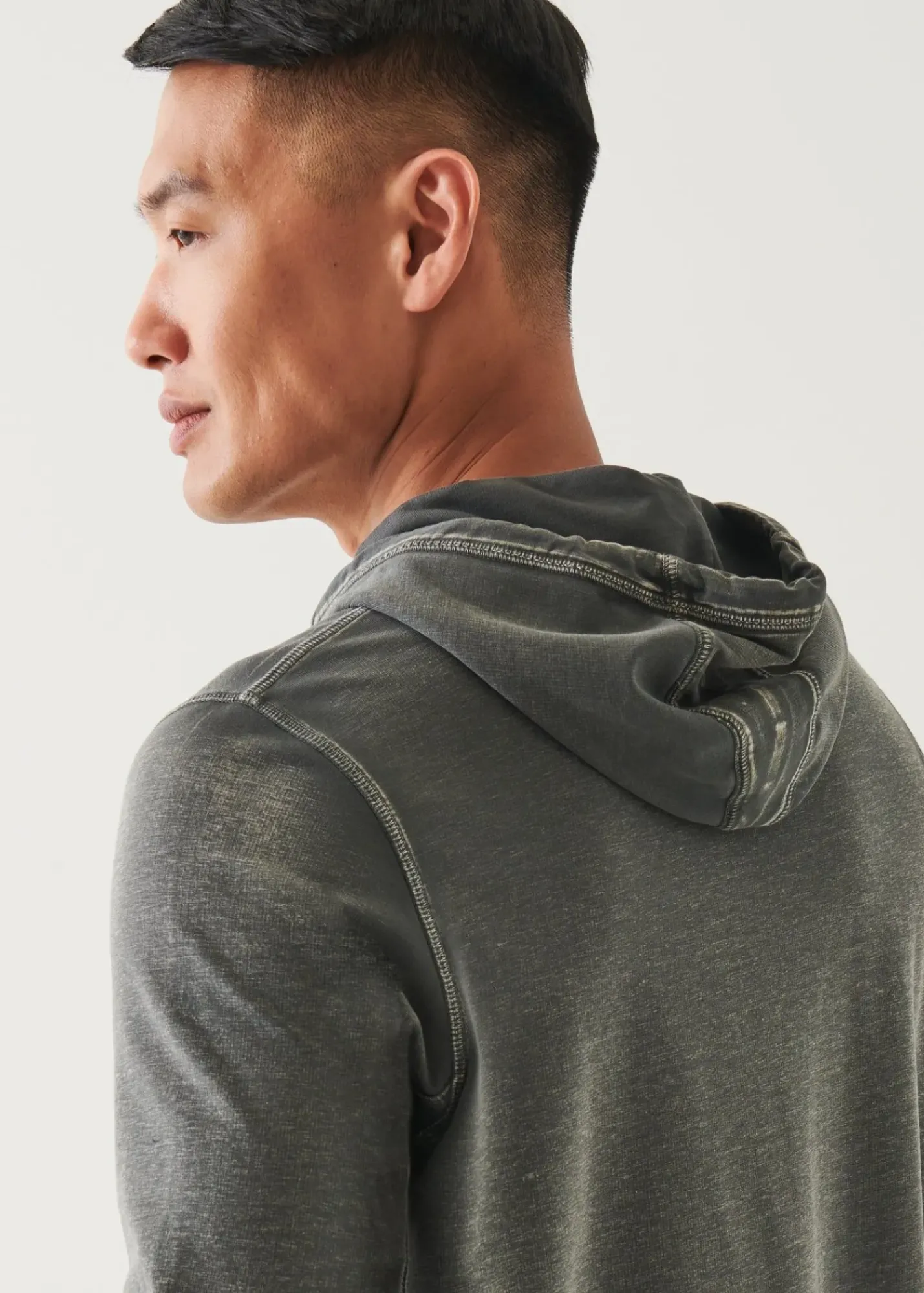 PATRICK ASSARAF Pima Cotton French Terry Vintage Wash Hoodie|Men Sweatshirts & Hoodies