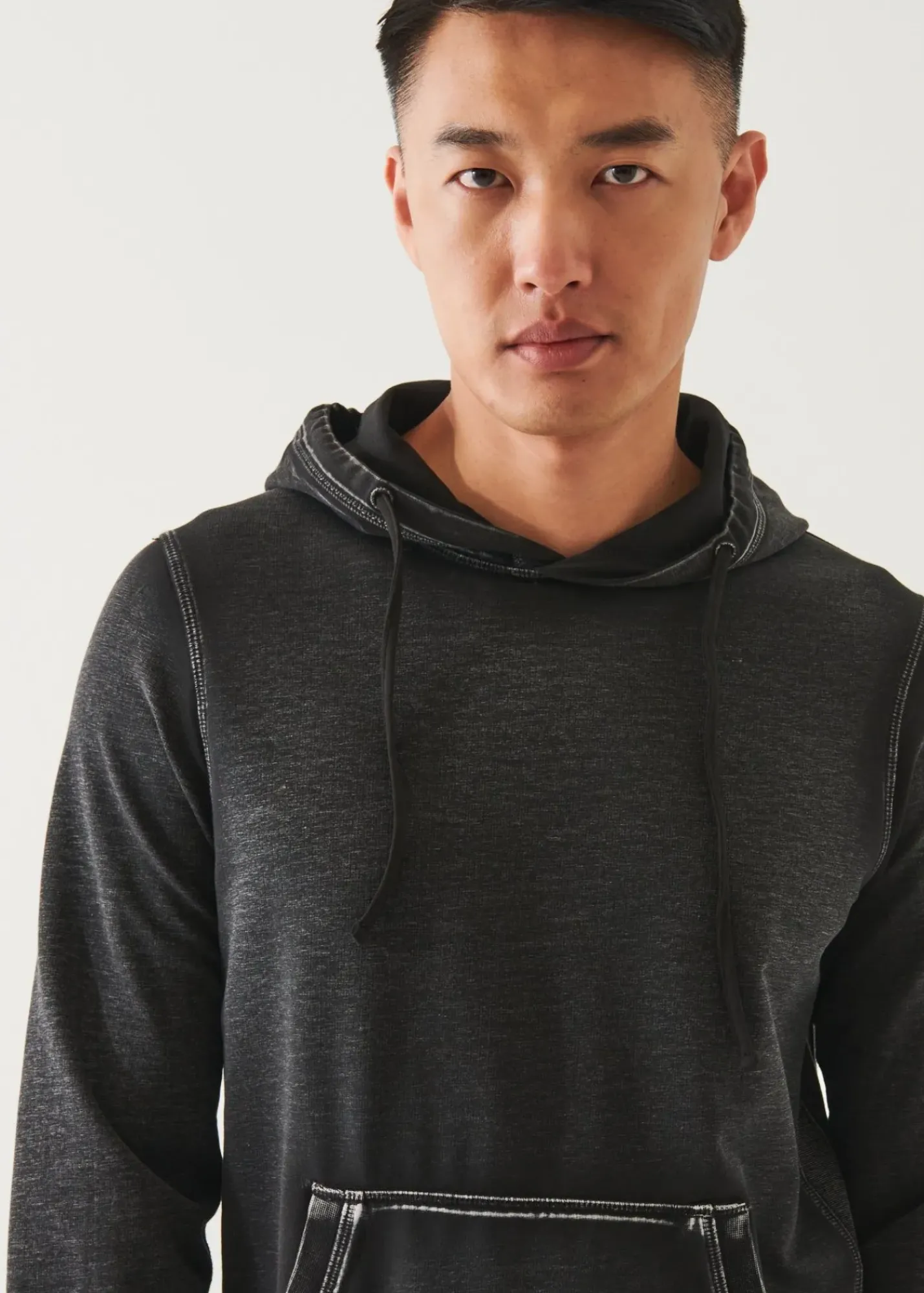 PATRICK ASSARAF Pima Cotton French Terry Vintage Wash Hoodie|Men Sweatshirts & Hoodies