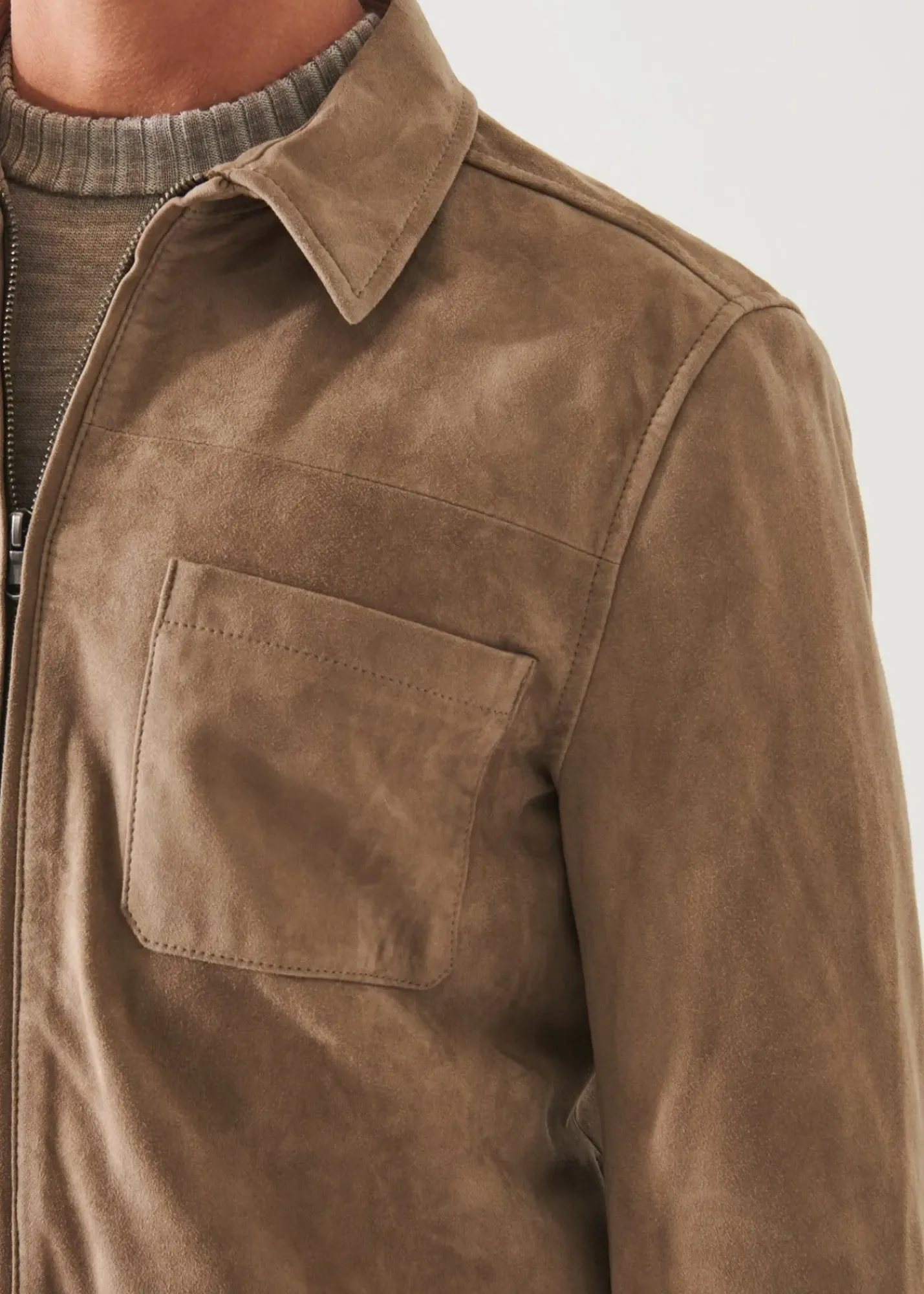 PATRICK ASSARAF Pima Cotton French Terry Overshirt|Men Shirt Jackets