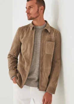 PATRICK ASSARAF Pima Cotton French Terry Overshirt|Men Shirt Jackets