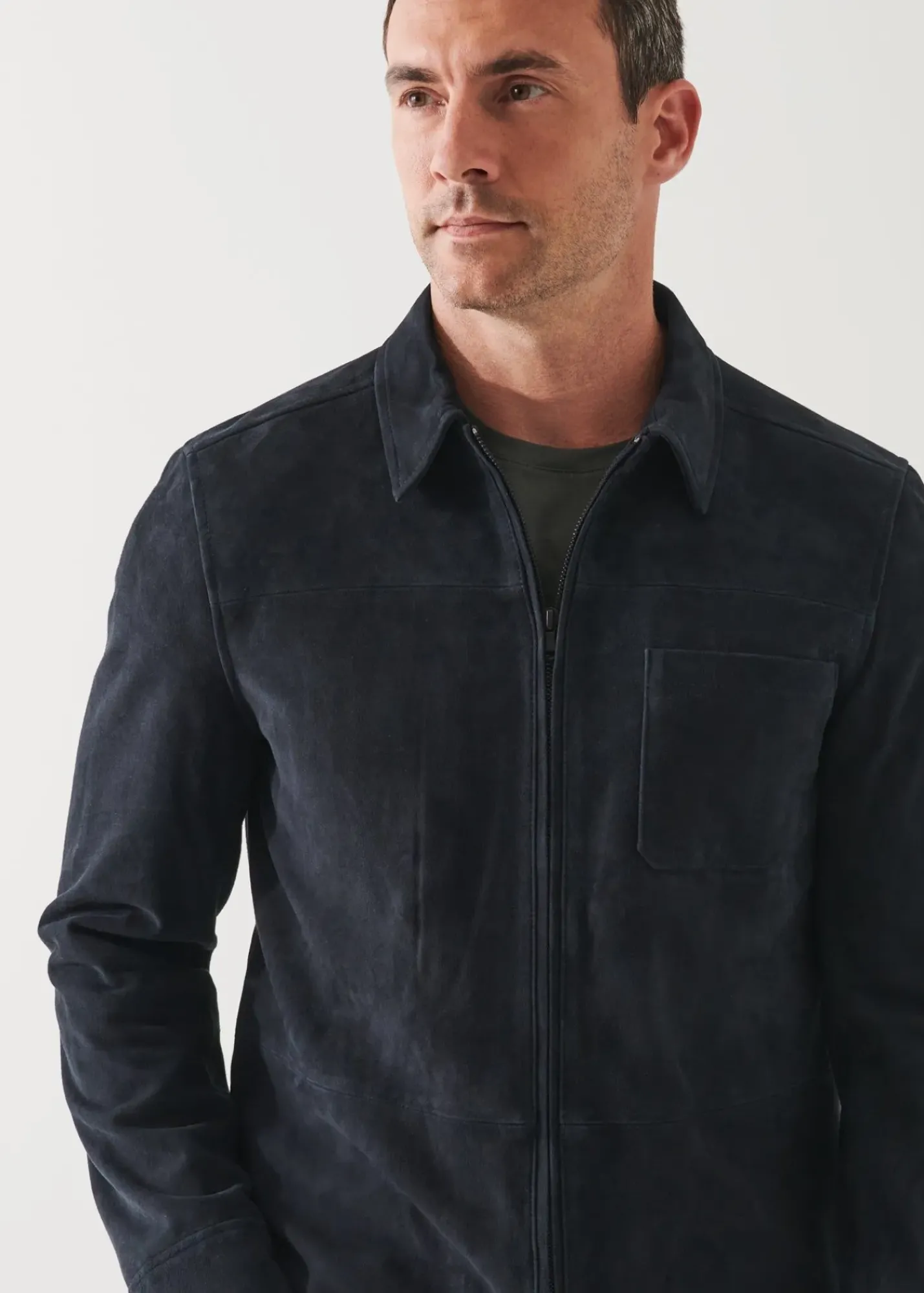 PATRICK ASSARAF Pima Cotton French Terry Overshirt|Men Shirt Jackets