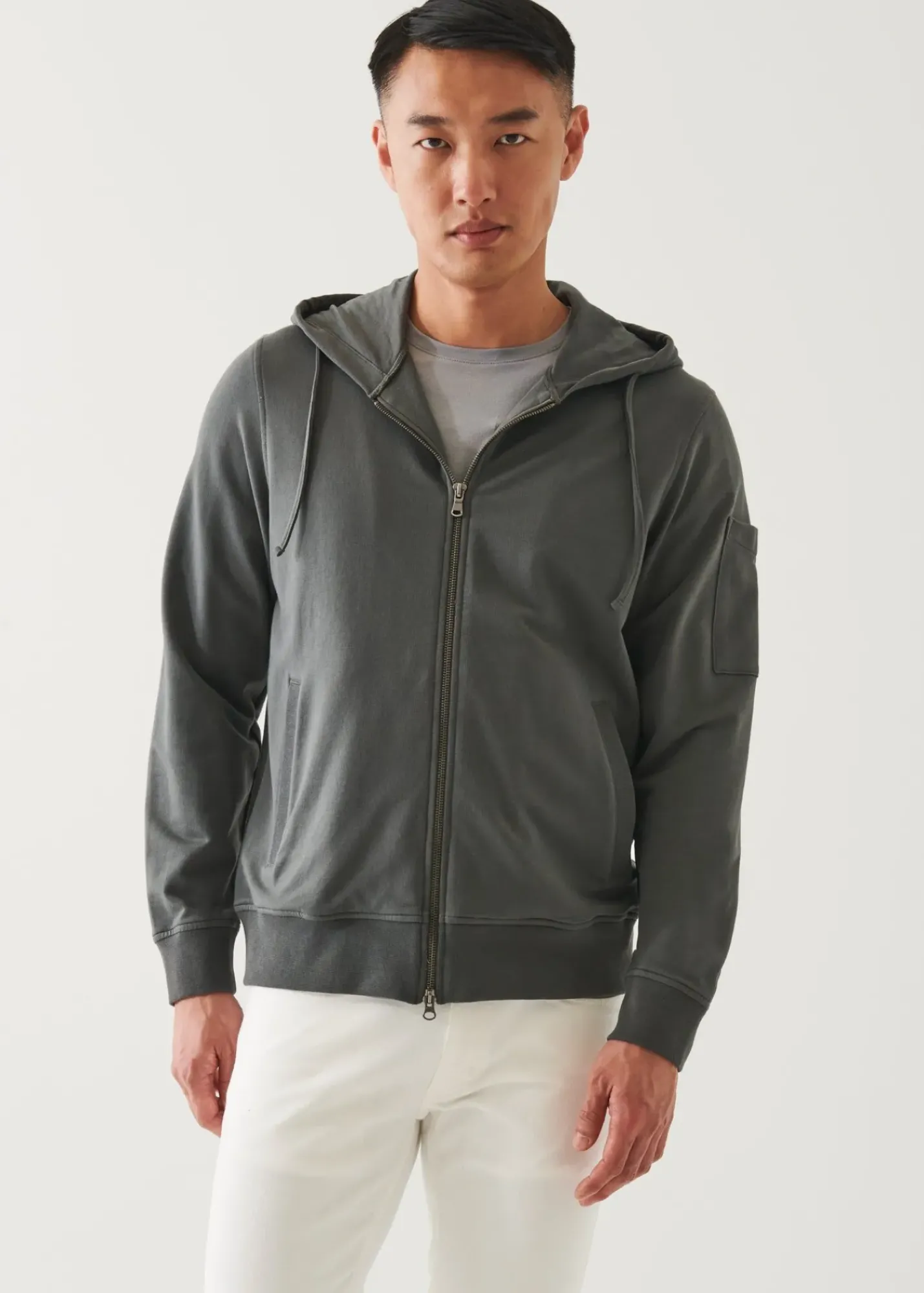 PATRICK ASSARAF Pima Cotton French Terry Soft Wash Sweatshirt|Men Sweatshirts & Hoodies