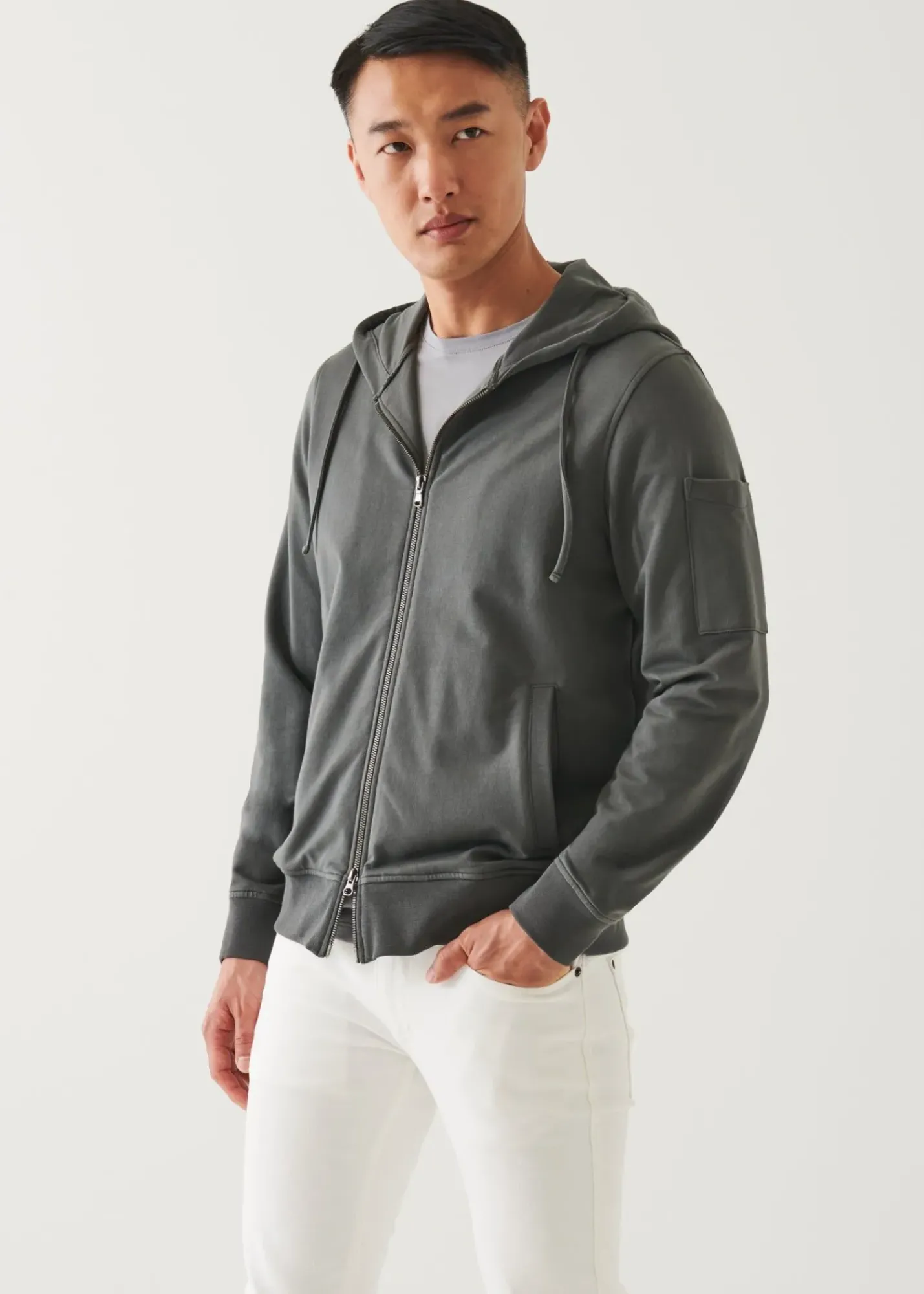 PATRICK ASSARAF Pima Cotton French Terry Soft Wash Sweatshirt|Men Sweatshirts & Hoodies